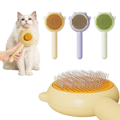 Pet Hair Cleaner Brush Cat Grooming Brush With Release Button