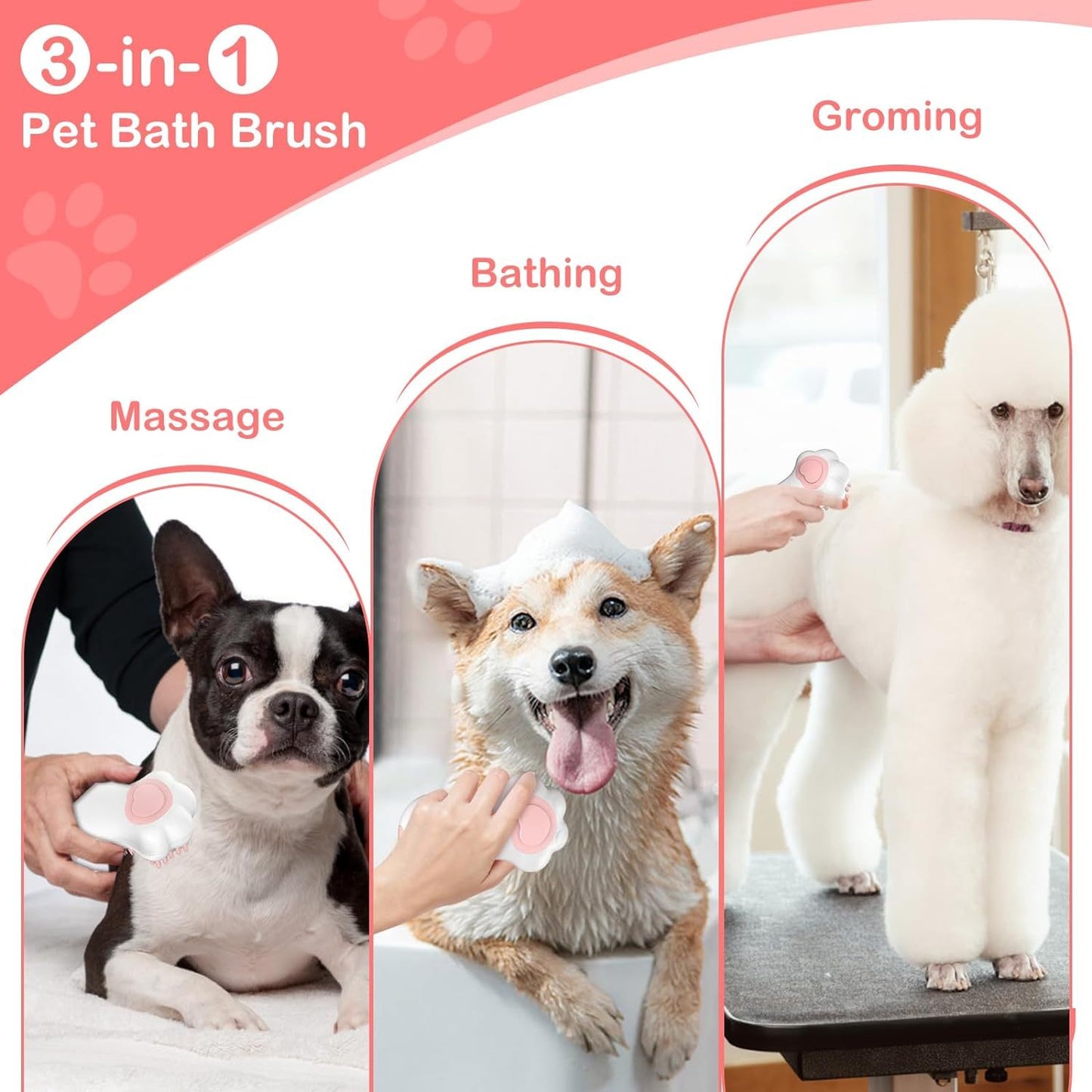 Dog Cat Bath Brush Comb Brush Puppy Pet Grooming Bath