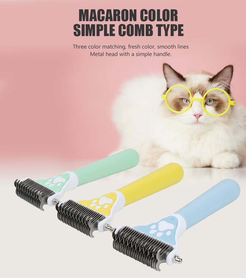 Dog Brush Pet Hair Remover Double Sided Open Knot Comb