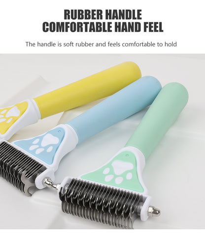 Dog Brush Pet Hair Remover Double Sided Open Knot Comb