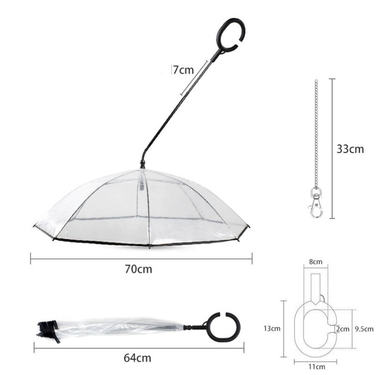 Transparent Pet Supplies Adjustable Pet C Type Umbrella