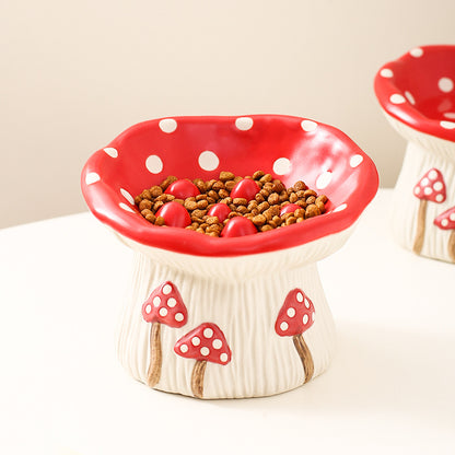 Creative Mushroom Modeling Tall Pet Bowl Cute Bowl