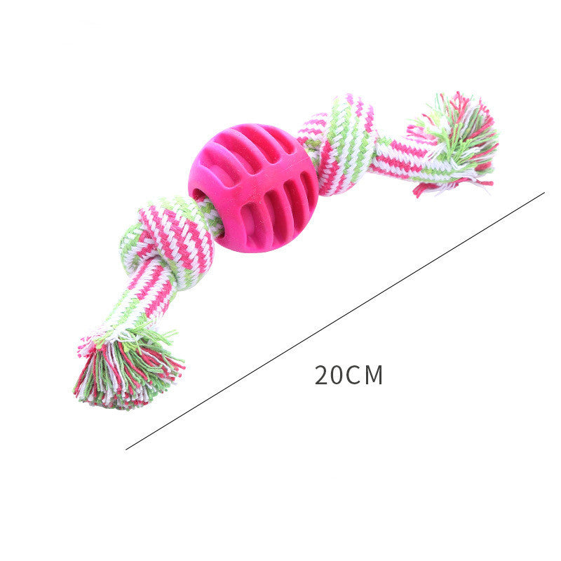 Dog Bite-resistant Teeth Cleaning Pets Toys Ball Double Knot