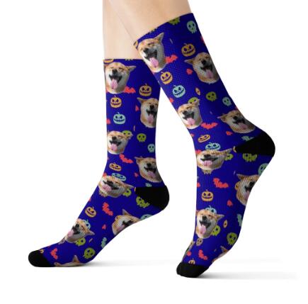 Personalized Custom Pet Head Print Socks For Dog Cat Lover