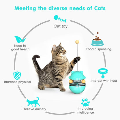 Interactive Cat Treat Dispenser Toy Tumbler Feeder Toy