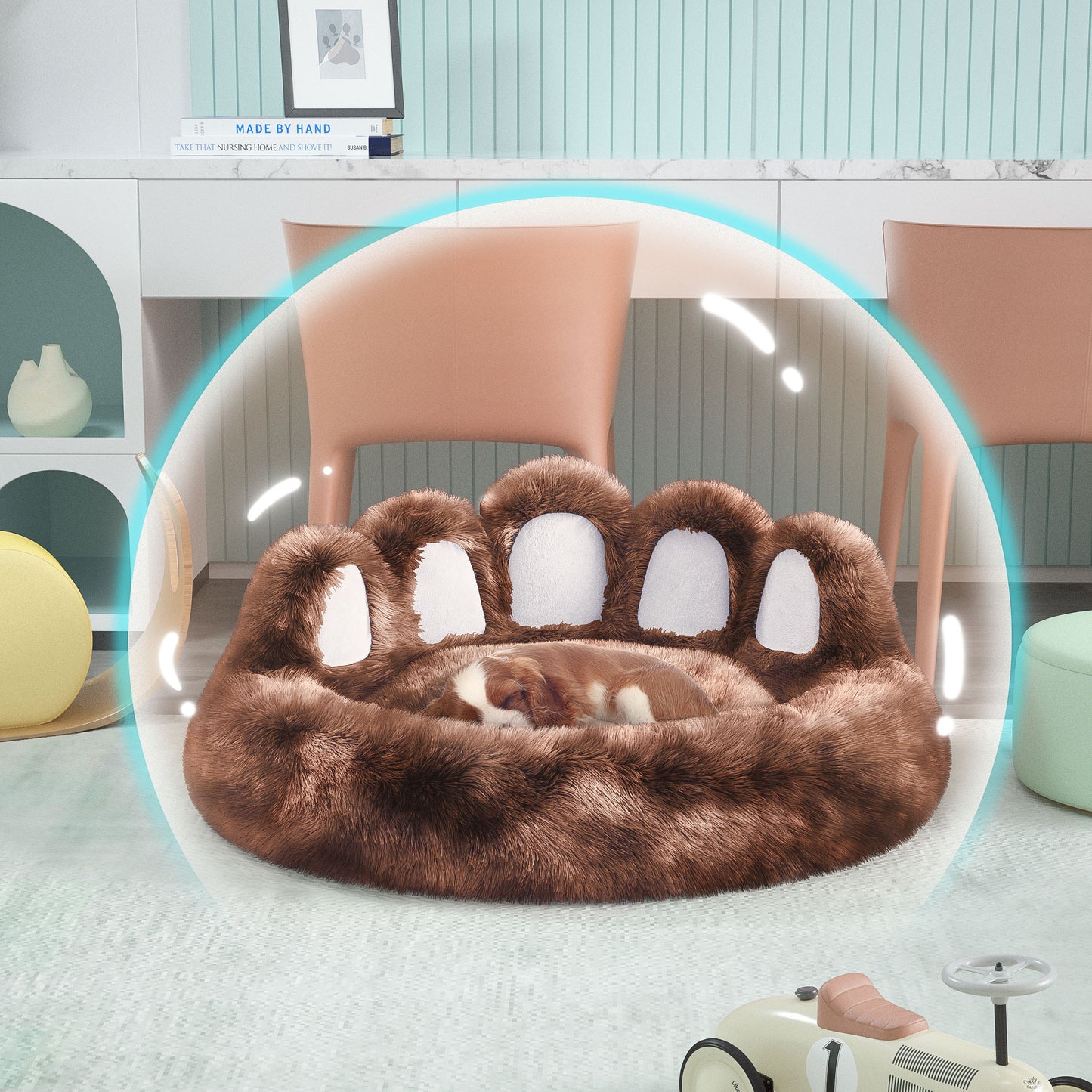Thickened Warm Kennel For Pets With Bear Paw Shape House - Teddy Kennel