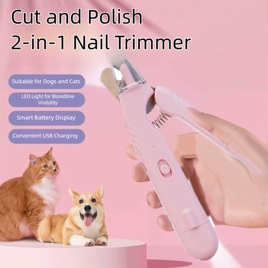 2 In 1 Pet Nail Clippers With Led Light Dog Cat Special