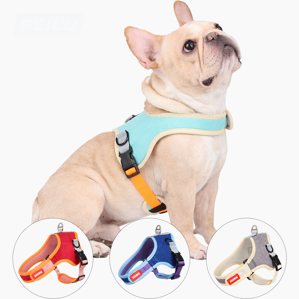 Saddle-type Reflective Suede Leash Pet Harness