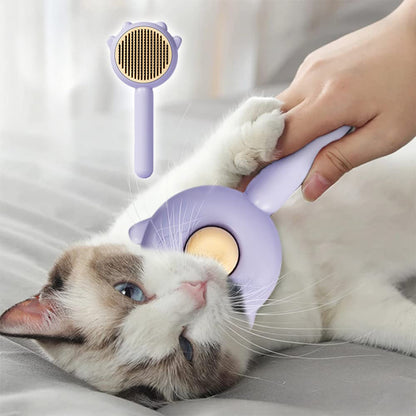 Pet Hair Cleaner Brush Cat Grooming Brush With Release Button