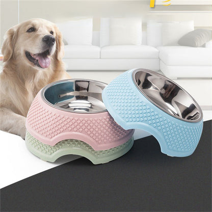 Cat Dog Bowl Stainless Steel Bowls Neck Feeder