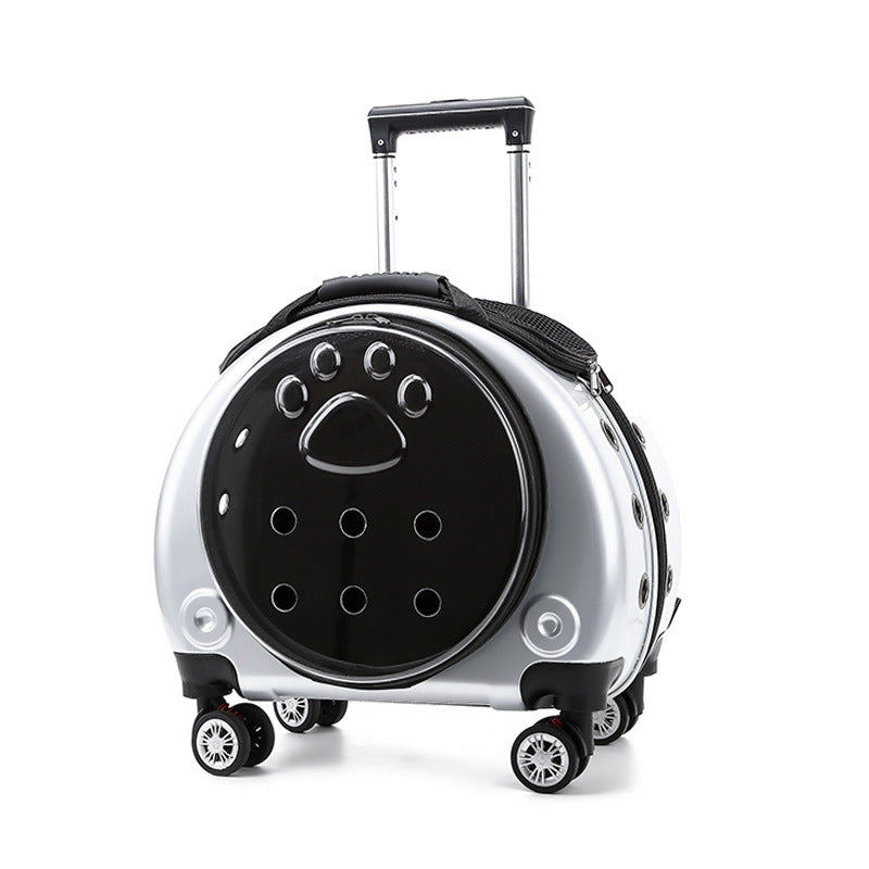 Small Pet Trolley Bag Portable Dog Diaper Bag Transparent