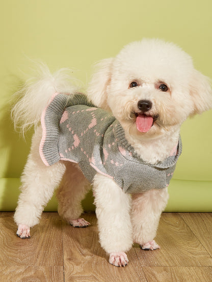 Small Dog Sweater Hoodies Dress Winter Knit Cute Clothing