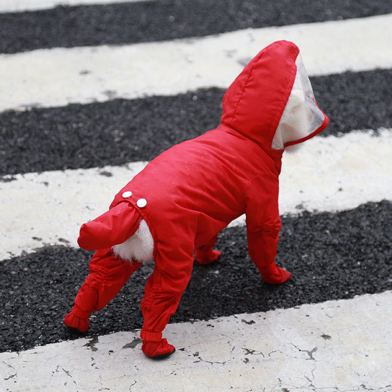 Pet Four-legged All-in-one Waterproof Raincoat