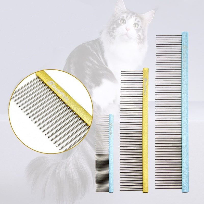 Pet Comb Colorful Stainless Steel Shedding 1mm Dog Grooming Comb