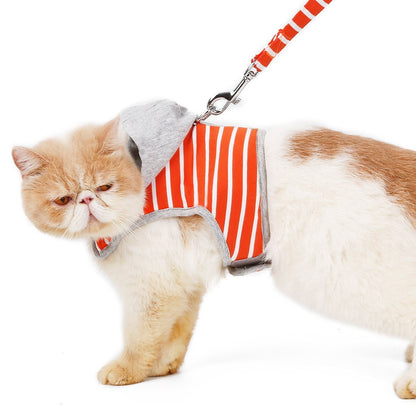 Cat hooded vest outing chest harness