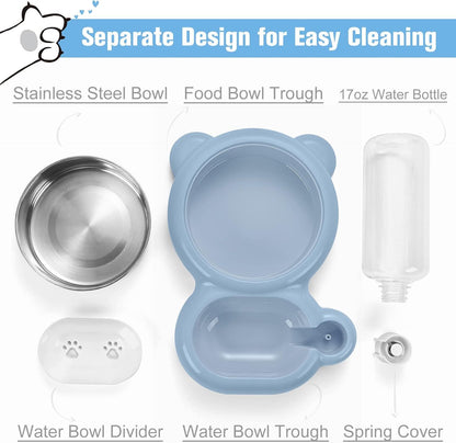 Dog Bowls Cat Food And Water Bowl Set With Water Dispenser