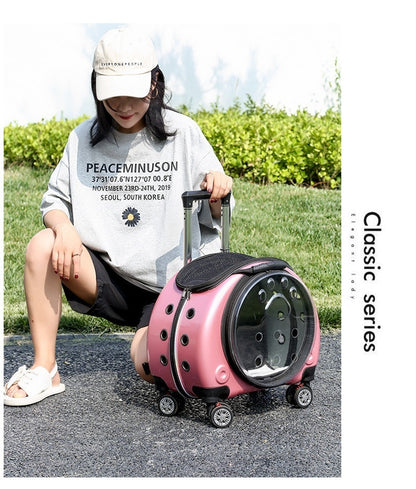 Small Pet Trolley Bag Portable Dog Diaper Bag Transparent