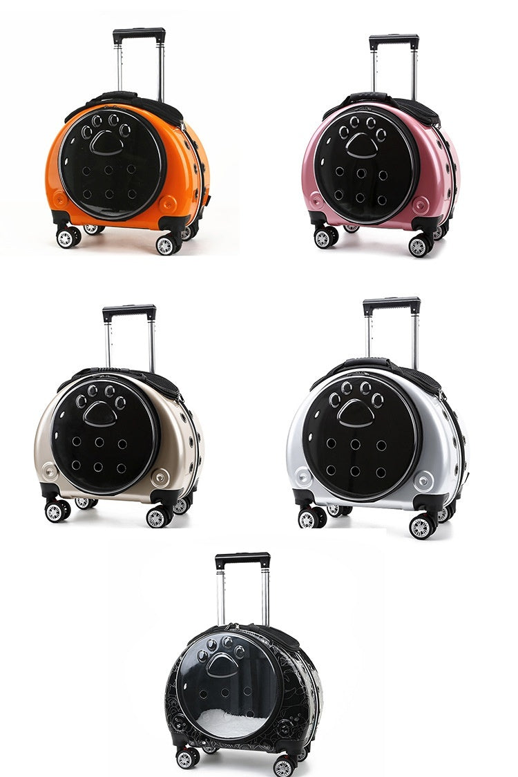 Small Pet Trolley Bag Portable Dog Diaper Bag Transparent