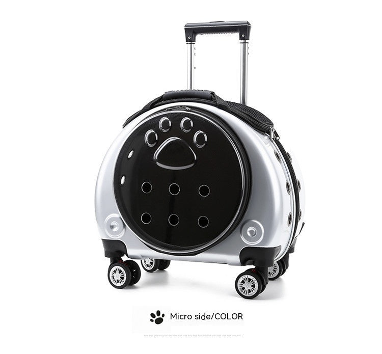 Small Pet Trolley Bag Portable Dog Diaper Bag Transparent