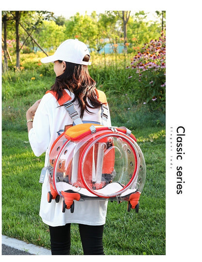 Small Pet Trolley Bag Portable Dog Diaper Bag Transparent