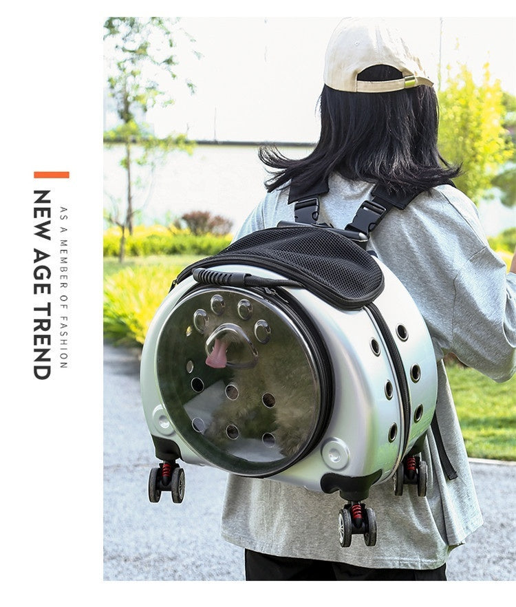 Small Pet Trolley Bag Portable Dog Diaper Bag Transparent