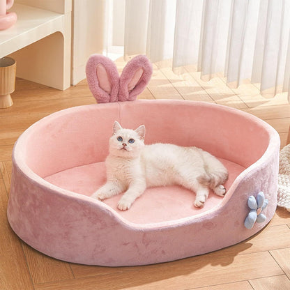 Cute Princess Dog Bed Pink Pet Bed Detachable Washable