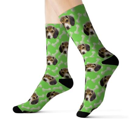 Personalized Custom Pet Head Print Socks For Dog Cat Lover