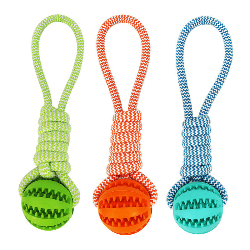 Dog Toys Balls Interactive Treat Rope Rubber Leaking Balls