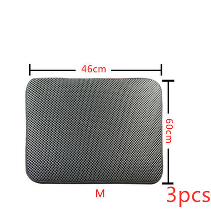 Double Layer Litter Cat Bed Pads Pet Cat Litter Mat Trapping