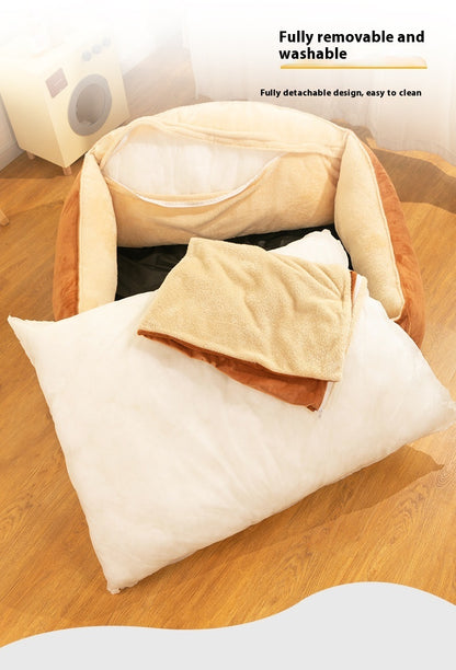 Kennel Large Dog Dog Bed Warm Winter Removable And Washable Mattress