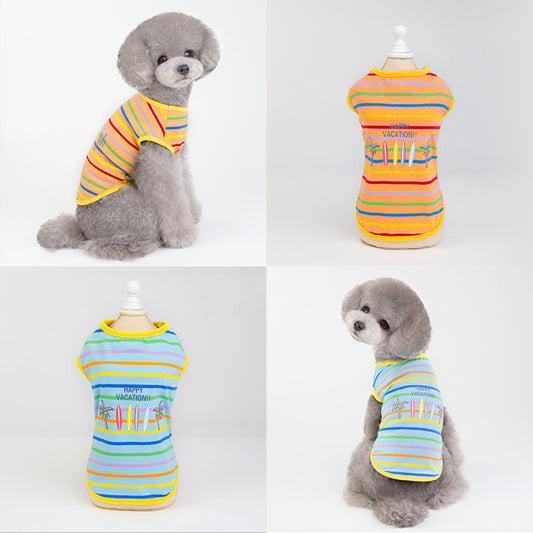 Pet Clothes Comfortable And Breathable Summer Leisure Printed Vest