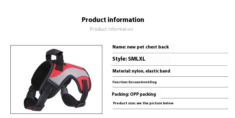 Pet Harness Medium To Large Dogs Anti-punching Breathable