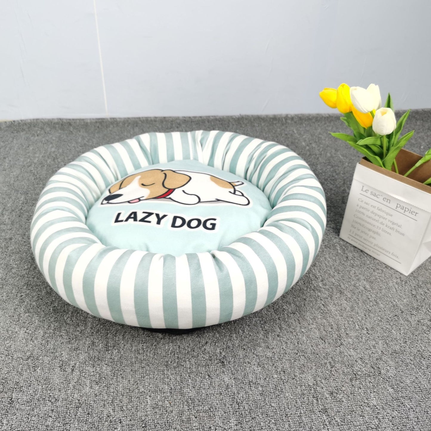 Cartoon Printed Round Pet Kennel