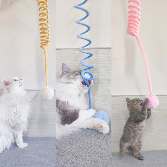Cat Toy Self-Hi Sucker Spring Rabbit Hair Ball Interactive Play Pet Supplies Interactive Toys