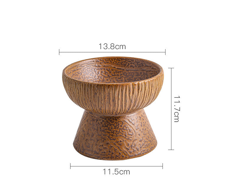 Anti-tip Ceramic Pet High Bowl Cat Food Bowl