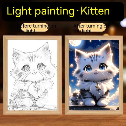 Cats Dogs Cute Pets Glowing Decorative Paintings