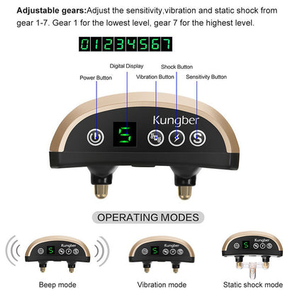 Intelligent Induction Electric Shock Vibration Rechargeable Dog Training Collar