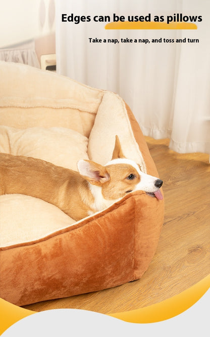 Kennel Large Dog Dog Bed Warm Winter Removable And Washable Mattress