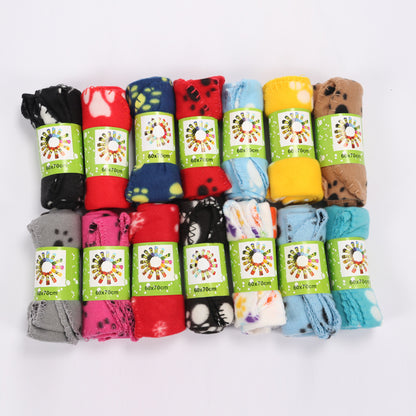 Dog Double-sided Fleece Blanket Warm Pet Blanket Cat Dog Paw Blanket Mattress Pet Pad