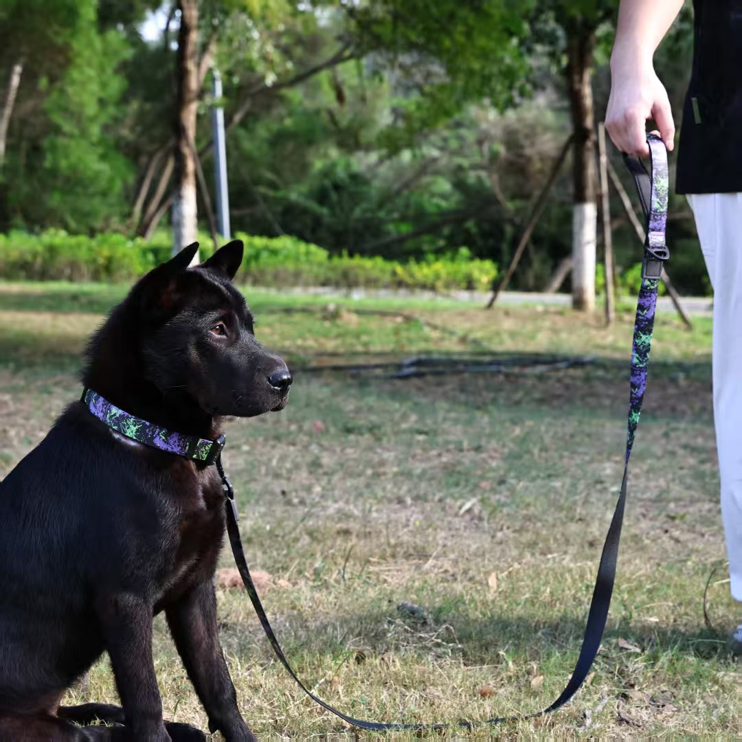 UV Printing Camouflage Embossed Pet Leash Set