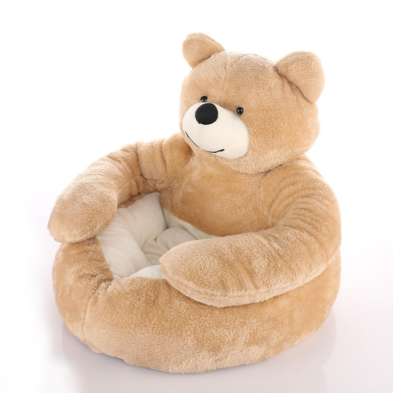 Detachable And Washable Hug Bear Pet Nest Round Shape