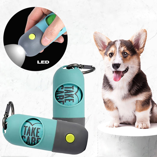 LED Pet Waste Bag Dispenser With Light Capsule Dog Toilet Picker