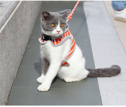 Cat hooded vest outing chest harness