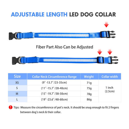 LED Dog Collar Luminous Glow Flashing Led Dog Collar Waterproof
