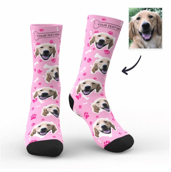 Personalized Custom Pet Head Print Socks For Dog Cat Lover