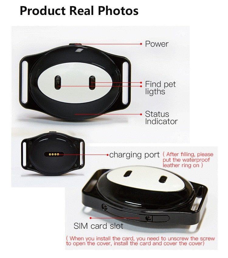 Mini Waterproof Dog GPS Tracker For Cats Pets With Collar