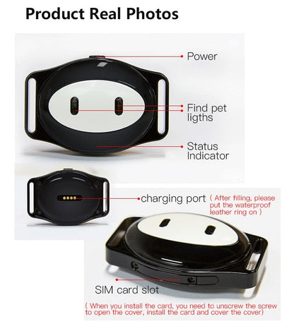 Mini Waterproof Dog GPS Tracker For Cats Pets With Collar