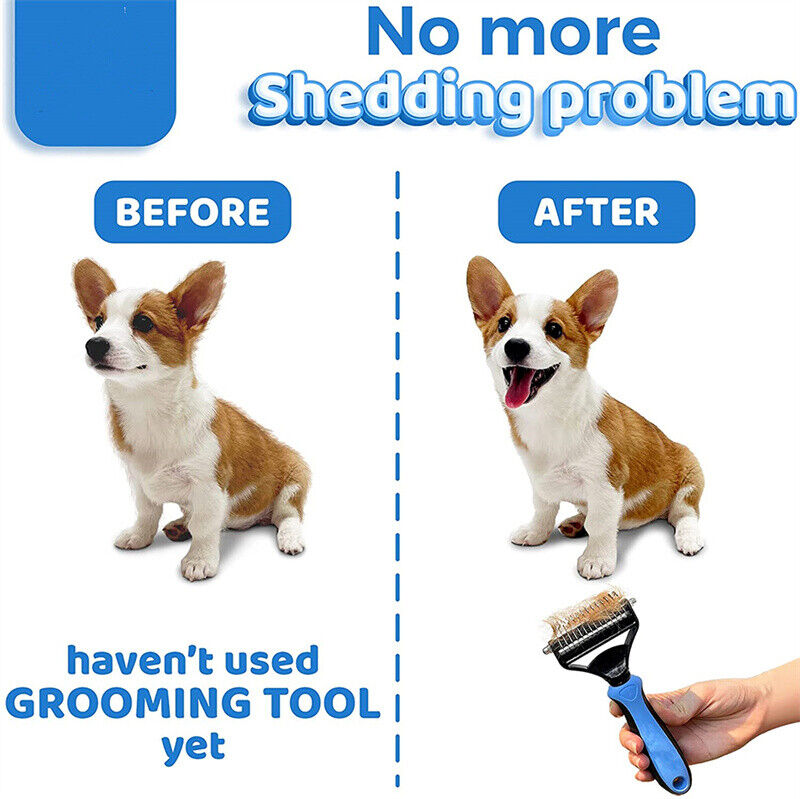 Grooming Brush For Pet Dog Cat Deshedding Tool Rake Comb
