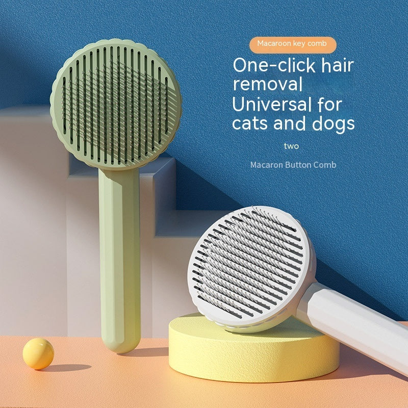 Plastic Stainless Steel Pet Comb Hair Removal