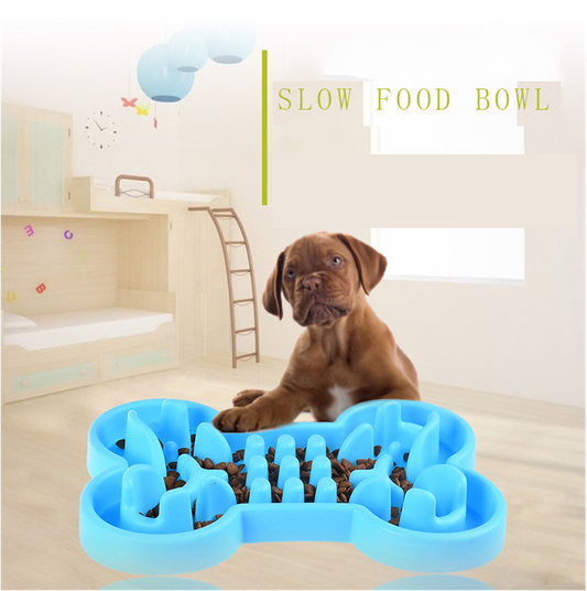 Pet Dog Slow Food Feeder Anti Choke Travel Bowl